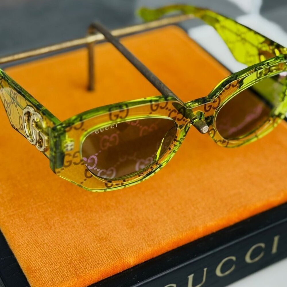 NWT Gucci GG1421S-007 Green 51mm Sunglasses